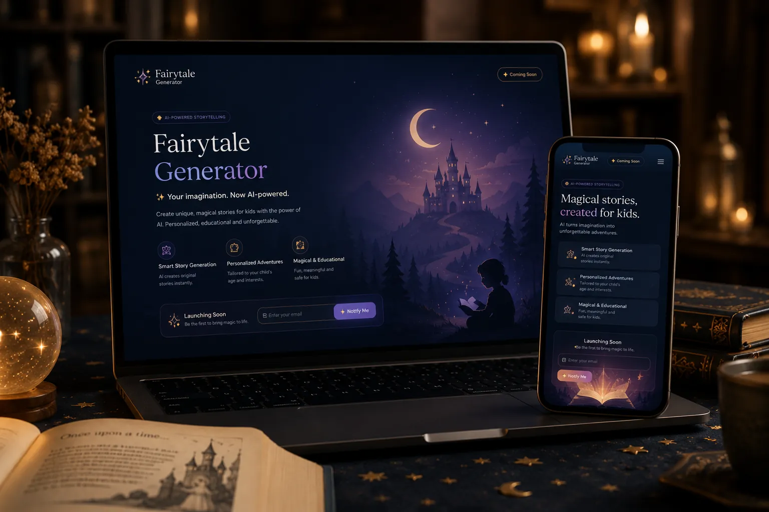 Fairytale Generator AI product concept — Agca Digital